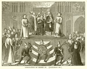 Kroning af Henrik IV. (Harleian Ms) af English School