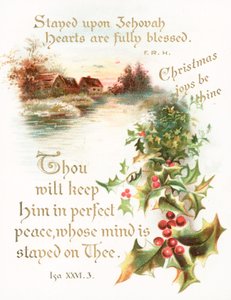 Sommerhus ved floden, julekort af English School