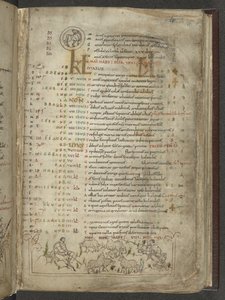 Bomuld Julius A. VI, f.5, kalenderside for maj: Hyrder og flok (vellum) af English School