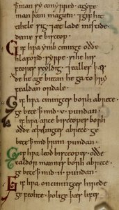 Cotton Nero A. I. f.33 Love-code of King Cnut (vellum) af English School