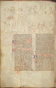 Cotton Nero D. I f.23v Bygningen af Cliffords tårn ved St. Albans, fra 