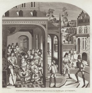 Graf Ludwig von Flandern bietet den Menschen von Gent Bedingungen an