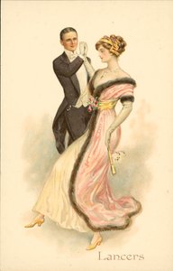 Par, der danser lancier (chromolitho) af English School