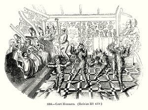 Court Mummers (gravering) af English School