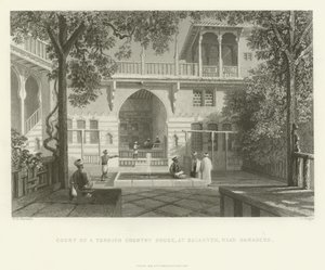 Retten til et tyrkisk landsted, Salahyeh, nær Damaskus, 1837 af English School
