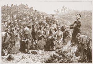 Pagter, der tilbeder ved bredden af Whitadder, illustration fra The History of Protestantism af James Aitken Wylie (1808-1890), pub. 1878 af English School