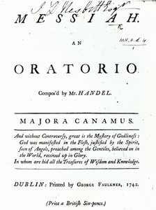Cover til Nodehæfter til Händels Messias, udgivet i 1742 af English School
