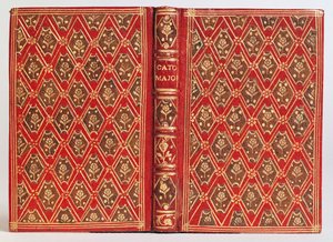 Omslag til en bog, muligvis Cato Major de Senectute af Cicero (læder) af English School