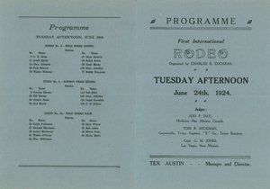 Cover af programmet for den første internationale Rodeo af English School