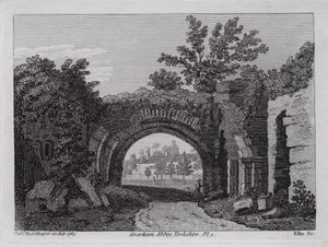 Coverham Abbey, Yorkshire (gravering) af English School