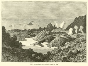 Crater of Mount Etna in 1834  af English School