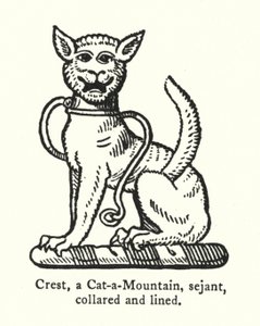 Crest, en Cat-a-Mountain, sejant, krave og foret (gravering) af English School