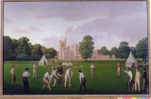 Cricket på Canford Manor, 1855 af English School