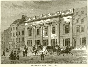 Crockfords Club, omkring 1840 af English School