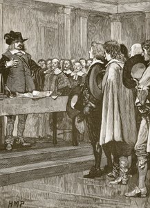 Cromwell nægter kronen, illustration fra Cassells Illustrated History of England (sepia foto) af English School