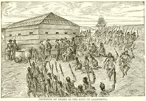 Kroning af Drake som konge af Californien af English School