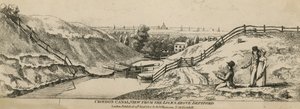 Croydon Canal udsigt fra sluserne over Deptford af English School