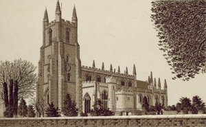 Croydon: Croydon Parish Church (litho) af English School