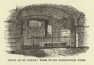 Crypt of St Pauls, Sir Christopher Wrens grav af English School