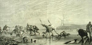 Curling i ca. 1880, fra "Scottish Pictures", udgivet af Religious Tract Society af English School