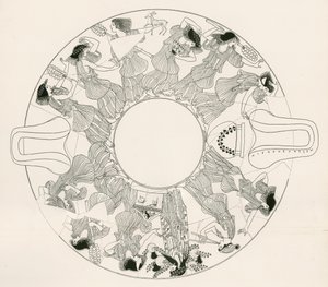 Mænadernes dans til Dionysos (kobberstik) af English School