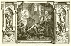 Dante i maleren Giottos atelier af English School