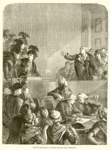 Danton forsvarer sig for domstolen af English School