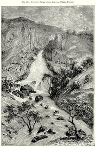 Davezut Falls, nær Samara (Debra-Tabor) (gravering) af English School