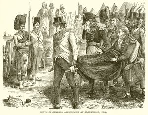 General Abercrombies død i Alexandria, 1801 af English School