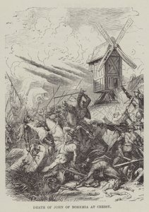 Johannes af Bøhmens død ved Cressy (gravering) af English School