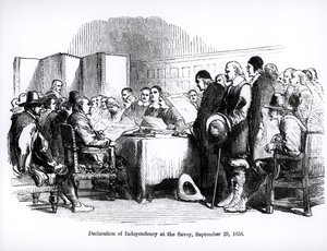 Uafhængighedserklæring på Savoyen, 29. september 1658 (gravering) (bw foto) af English School