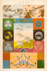Dekorativ kunst i Japan (farvelitografi) af English School