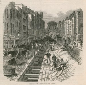 Vertiefung der Abwasserkanäle in der Fleet Street
