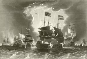Nederlag af den hollandske flåde af admiral Blake af English School