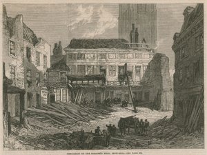 Nedrivning af Saracens Head, Snow Hill, London af English School