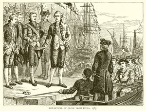 Clives afgang fra Indien, 1767 af English School