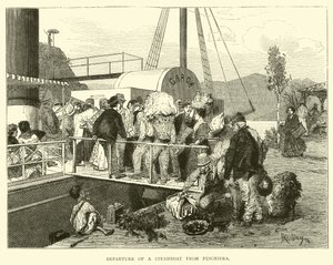 Departure of a steamboat from Peschiera  af English School
