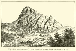 Der Borzen, near Bilin, in Bohemia, a Phonolite Hill  af English School