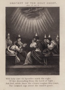 Helligåndens nedstigning, Acts II, ver 4 (gravering) af English School