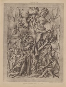 Design til udskåret træpanel (gravering) af English School