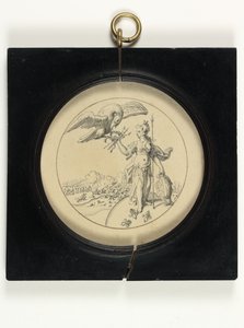 Design til en medalje til minde om slaget ved Blenheim af English School