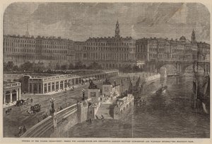 Design til landingstrapper og prydhaver mellem Hungerford og Waterloo Bridges af English School
