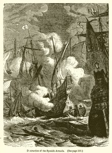 Ødelæggelse af den spanske armada af English School