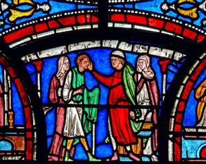 Detalje fra Mirakelvinduet af English School