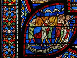 Detalje fra Miracle Window, der skildrer Jordan Fitzeisulfs historie af English School