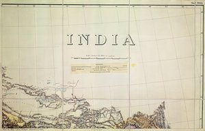 Detalje af et kort over grænsen mellem Indien og Tibet af English School