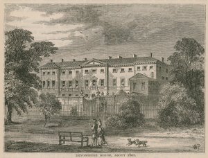 Devonshire House, London, omkring 1800 af English School
