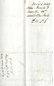 Devonshire MSS AS 3101, folio fra et bundt sedler afgjort af Pinder Simpson for Lord George Cavendish, inklusive Alexander Bowies seddel af English School