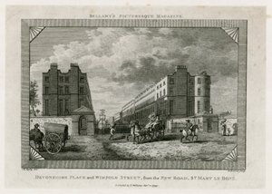 Devonshire Place og Wimpole Street fra New Road, St. Marylebone af English School