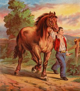 Dick Stevens og Sally (farvelitografi) af English School